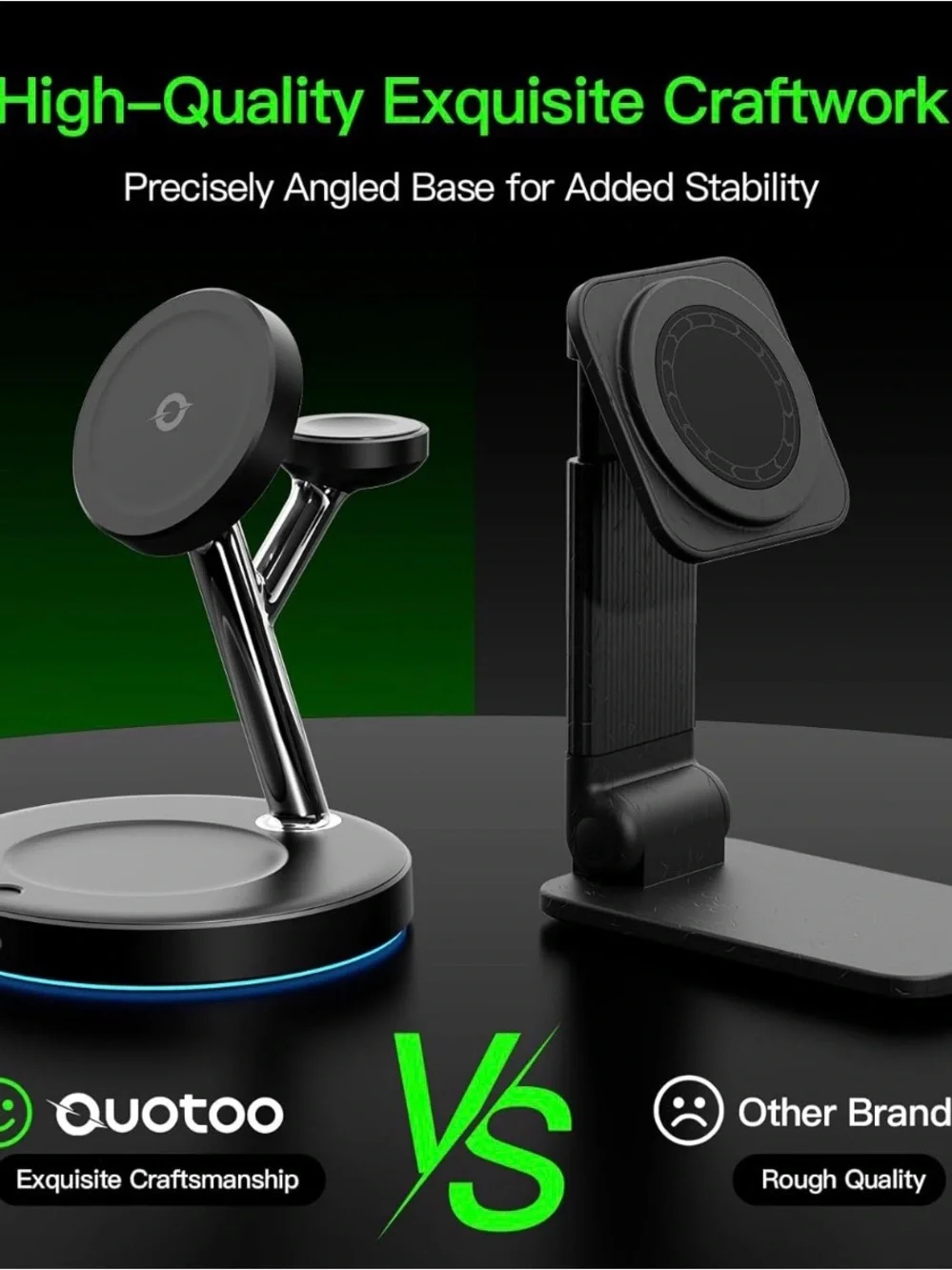 3-in-1 Wireless Charging Stand – Black